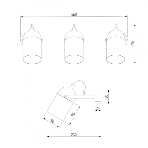 Спот Eurosvet Mars 20122/3 черный/тертый серый