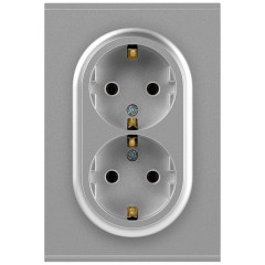 Розетка ЭРА Arktik 16-2104-03 двойная с заземлением 2X2P+E Schuko 16А-250В алюминий Б0070446
