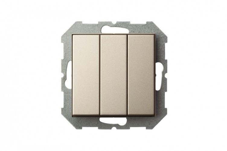 Выключатель трехклавишный Liregus Epsilon шампань 28-302