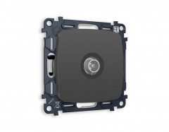 Комплект механизма TV розетки проходной AMBRELLA VOLT OMEGA Графит мягкое касание 5-1000 MHz 4dB QUANT (OP9130, VM211) MO913030