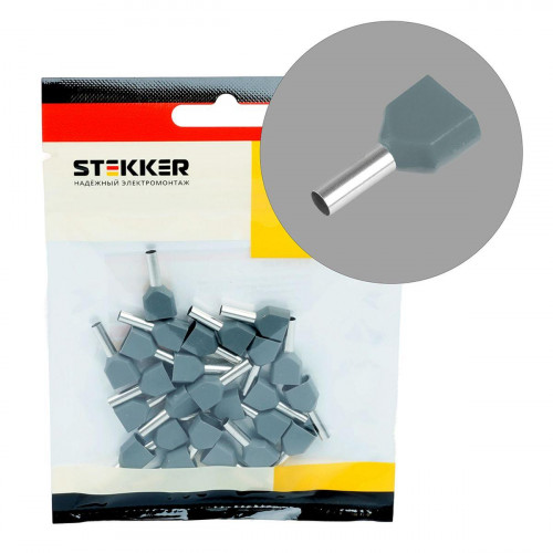 Наконечник штыревой втулочный изолированный НШВИ(2) LD406-0508 0,5-8 (DIY упаковка 25 шт) 50709