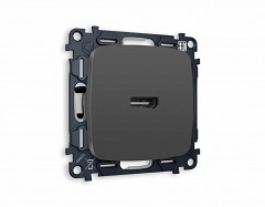 Комплект механизма розетки HDMI 2.0 AMBRELLA VOLT OMEGA Графит мягкое касание 40V/500mA 2.0GHz 5-18Gbit/s QUANT (OP9140, VM222) MO914010