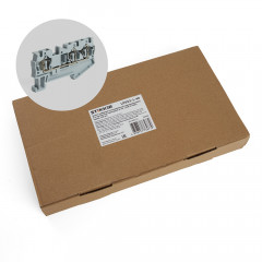 Зажим пружинный, 3-проводной проходной ЗНИ - 4,0 (JXB ST 4), серый Stekker 39964