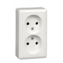Розетка двойная 2К Systeme Electric Хит 16A 250V белая RA16-237I-B