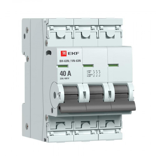 Выключатель нагрузки 3P 40А ВН-63N EKF PROxima S63340