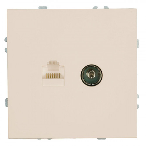 Розетка TV + компьютерная RJ-45 (механизм), Stekker Эмили, RST00-5106-08, кашемир, soft touch 49898