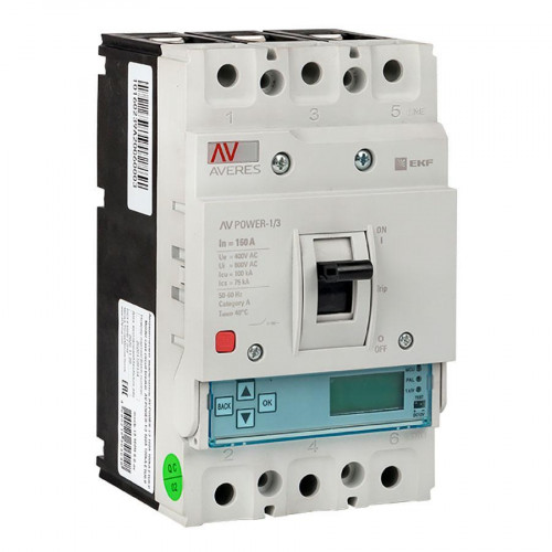 Автоматический выключатель AV POWER-1/3 160А 100kA ETU6.0 EKF AVERES mccb-13-160H-6.0-av