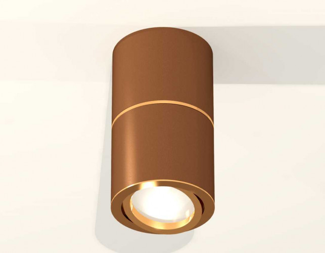 Комплект накладного светильника Ambrella light Techno Spot XS7404060 SCF/PYG кофе песок/золото желтое полированное (C7404, A2072, C7404, N7004)