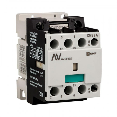 Контактор КМЭ 9А 1NO 400В АС EKF AVERES ctr-s-9-10-400-av