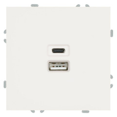 Розетка двухместная USB + Type C Stekker Эмили белый фарфор RST10-5115-01 49879