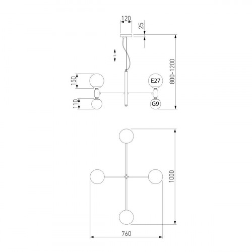 Подвесная люстра Eurosvet Bubble 30182/8 латунь