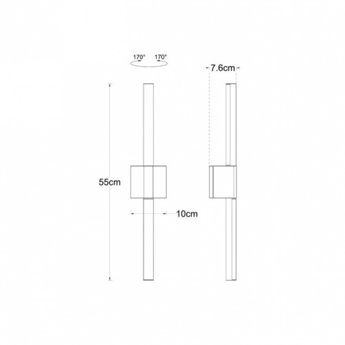 Уличный настенный светодиодный светильник Arte Lamp Calamaro A5191AL-2BK