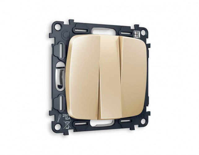 Комплект механизма 3-кл выключателя AMBRELLA VOLT OMEGA Шампань QUANT (OP6050, VM133) MO605010