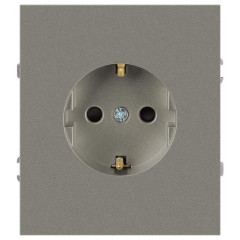 Розетка ЭРА Arktik 16-2102-07 с заземлением 2P+E Schuko со шторками 16А-250В титан Б0070430
