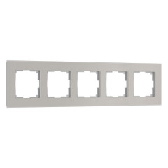 Рамка Werkel Senso на 5 постов дымчатый стекло soft-touch W0053117 4690389214301