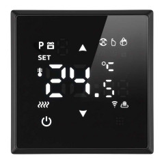 Терморегулятор Wi-Fi (механизм), Stekker, 250В, 3500Вт Эмили, RSW00-5119-05, черный уголь, soft touch 50377