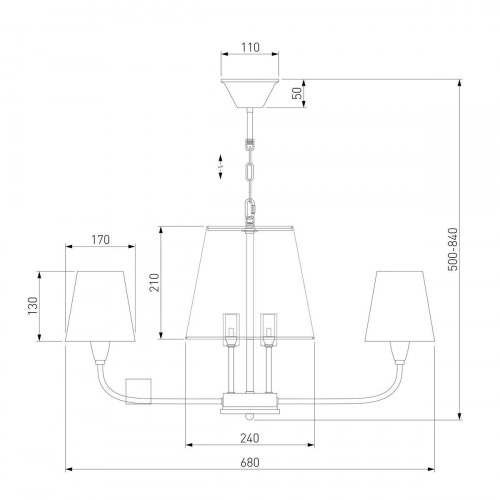 Подвесная люстра Eurosvet Milos 60153/6 никель