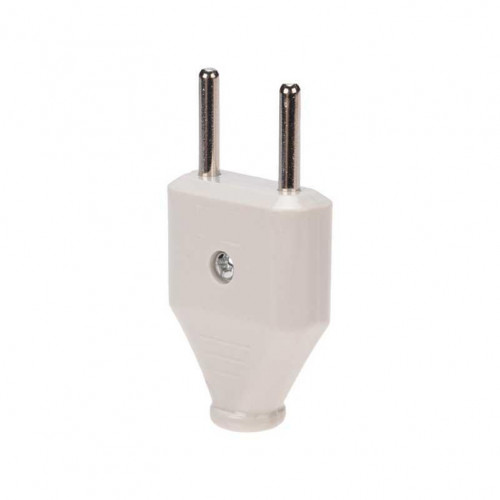 Вилка прямая без з/к 6А плоская белая REXANT 11-8946