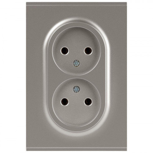 Розетка ЭРА Arktik 16-2107-07 без заземления двойная 2X2P 16А-250В титан Б0071687