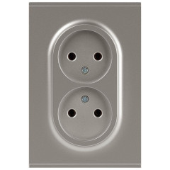 Розетка ЭРА Arktik 16-2107-07 без заземления двойная 2X2P 16А-250В титан Б0071687