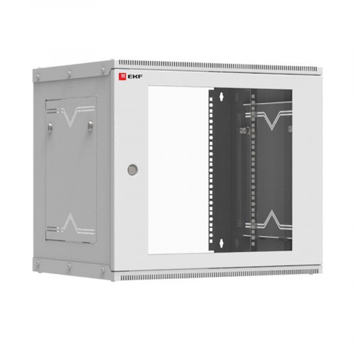 Шкаф телекоммуникационный настенный разборный 9U (600х450) дверь стекло, Astra серия EKF PROxima ITB9G450D