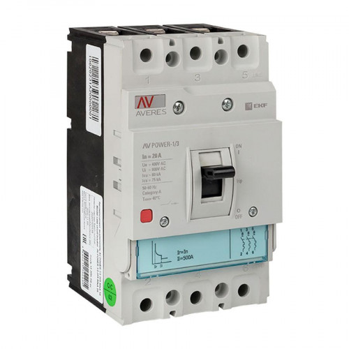 Автоматический выключатель AV POWER-1/3 20А 80kA TR EKF AVERES mccb-13-20H-TR-av
