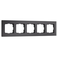 Рамка Werkel Senso на 5 постов черный стекло soft-touch W0053108 4690389214288