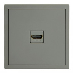 Розетка HDMI 2.0 Type A (механизм), серия Эмили, STEKKER, RST00-5118-10, платиново-серый, soft touch 50170