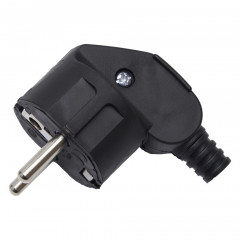 Вилка угловая с/з Stekker, PPG16-41-202, пластик, 250В, 16A, IP20, черный 39138