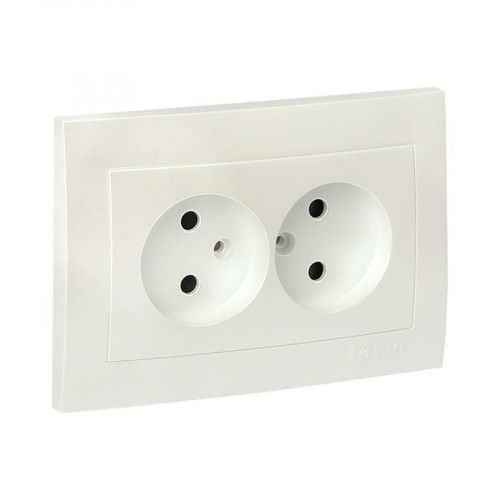 Валенсия лицевая панель розетка 2-местной б/з 10А жемчуг с защ. штор. EKF PROxima ESR10-L-102-50
