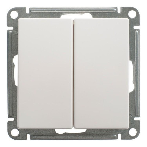 Переключатель двухклавишный проходной Systeme Electric W59 10A 250V белый VS610-256-1-86