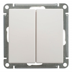 Переключатель двухклавишный проходной Systeme Electric W59 10A 250V белый VS610-256-1-86