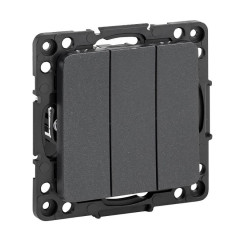 Стокгольм Механизм Выключателя 3-кл. 10А черный EKF PROxima EZV10-024-10