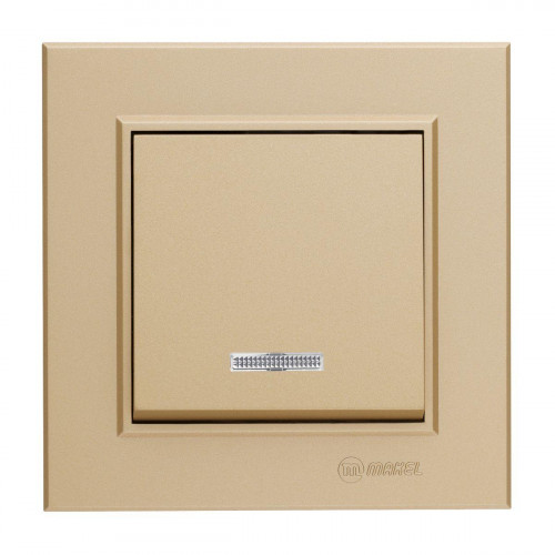 Выключатель одноклавишный с подсветкой Makel Karea 56057021