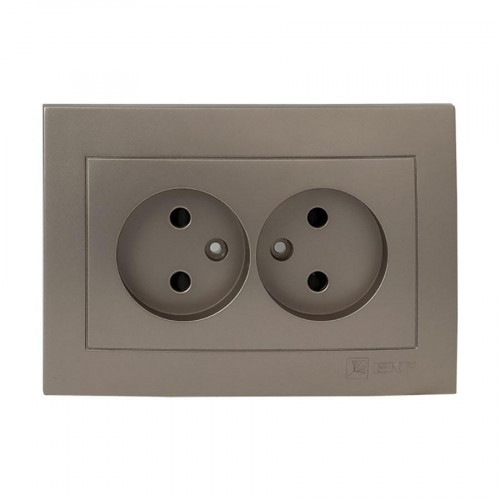 Валенсия лицевая панель розетка 2-местной б/з 10А кашемир с защ. штор. EKF PROxima ESR10-L-102-40