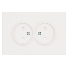 Розетка двойная 2P Stekker Эмили со шторками белый фарфор RST16-5116-01 49877
