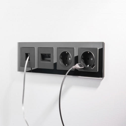 Рамка Werkel Favorit на 4 поста черный W0041108 4690389159954