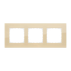 Рамка LK Studio 3-постовая, натуральное стекло (кремовый) LK80 844317-1