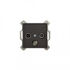 ТВ-розетка проходная TV/SAT/R Liregus Retro черный матовый 29-231