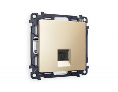 Комплект механизма компьютерной розетки AMBRELLA VOLT ALFA Шампань RJ-45(8P8C) CAT6 с шторкой QUANT (AP6120, VM188) MA612010