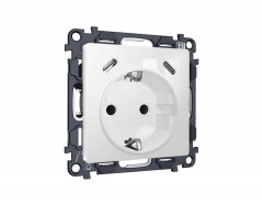 Комплект механизма электрической розетки 2USB С+C 20W с/з на винтовых зажимах 16A-250V Ambrella Volt ALFA Белый глянец QUANT (AP1105, VM165) MA110510