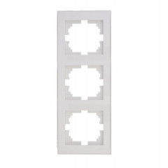 Рамка 3-ая вертикальная Lezard Rain белая 703-0202-153