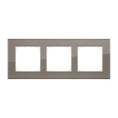 Рамка LK Studio 3-постовая, натуральное стекло (серо-коричневый) LK80 844319-1