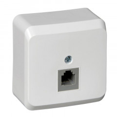 Розетка телефонная RJ11 Systeme Electric Этюд белая TELA-001B