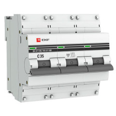 Автоматический выключатель 3P 35А (C) 10kA ВА 47-100 EKF PROxima mcb47100-3-35C-pro
