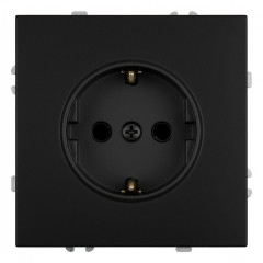 Розетка 2P+PE Stekker Эмили со шторками черный уголь RST16-5110-05 49854