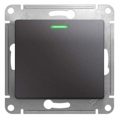 Выключатель одноклавишный Systeme Electric Glossa 10A 250V с подсветкой графит GSL001313