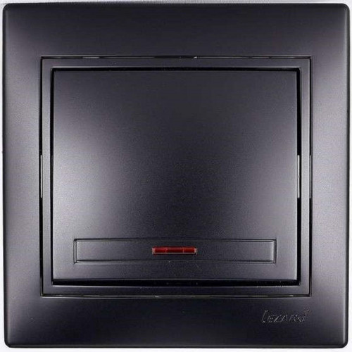 Выключатель с подсветкой Lezard Mira черный со вставкой 701-4242-100