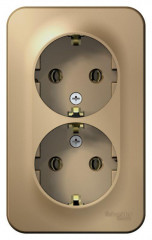 Розетка двойная 2К+З Systeme Electric Blanca 16A 250V титан BLNRA010214