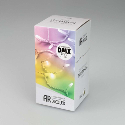 Уличная светодиодная гирлянда Ardecoled нить 230V разноцветная ARD-String-Classic-10000-Black-100Led-Milk-Live RGB-DMX 031746